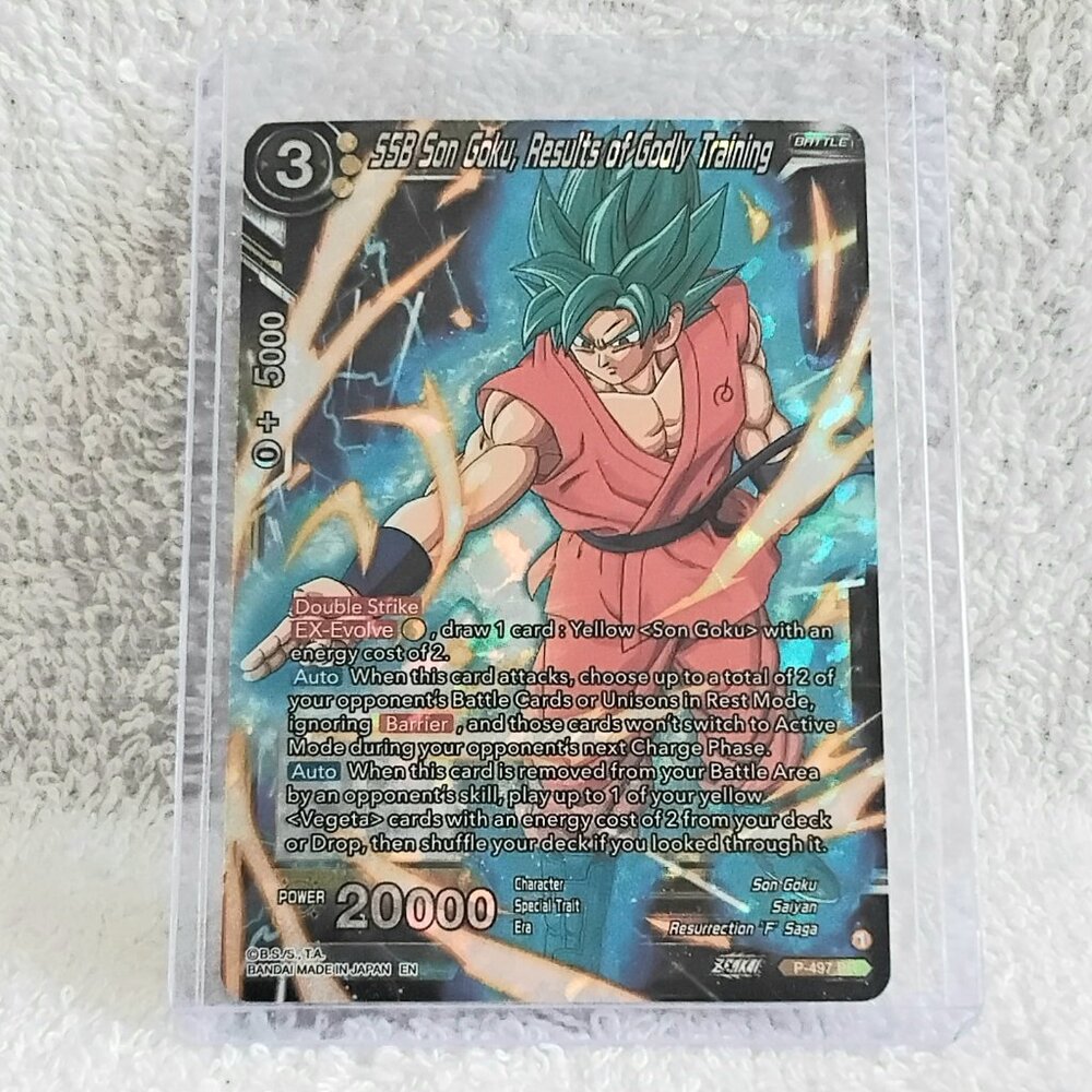 3/$25 Mint 2023 SSB Son Goku, Results... Dragon Ball Super Card P_497_PR Holo!!